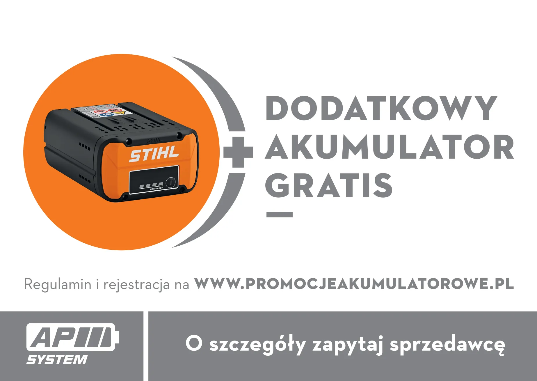 Dodatkowy akumulator gratis - wiosenna promocja stihl 2024